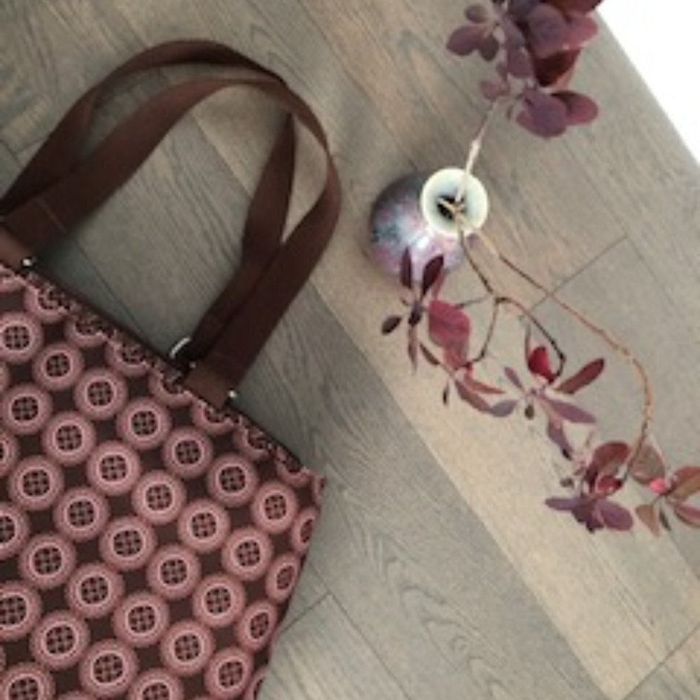 Hand Crafted Street Stylish Retro Tote Bag Multi Compartments Brn Pink OS NWOT